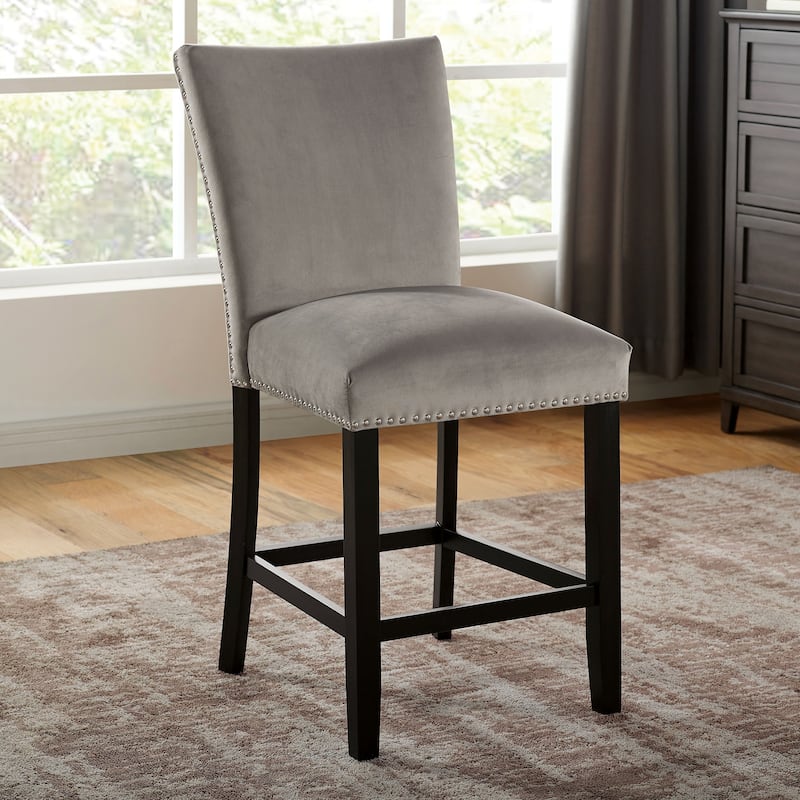 Cots Modern Grey Flannel Fabric Counter Chairs (Set of 2) by Furniture of America