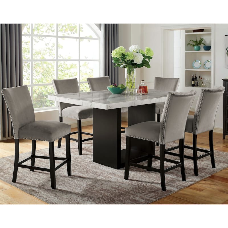 Cots Modern Grey Flannel Fabric Counter Chairs (Set of 2) by Furniture of America