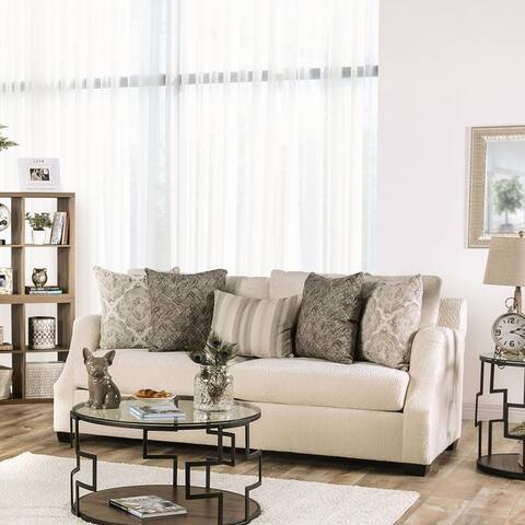 Furniture of America Blik Traditional Solid Wood Upholstered Sofa