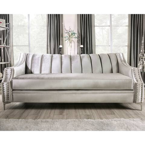 Furniture of America Vynn Traditional Solid Wood Padded Sofa