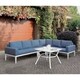 preview thumbnail 3 of 7, Furniture of America Tarm Contemporary Blue Metal Padded Sectional