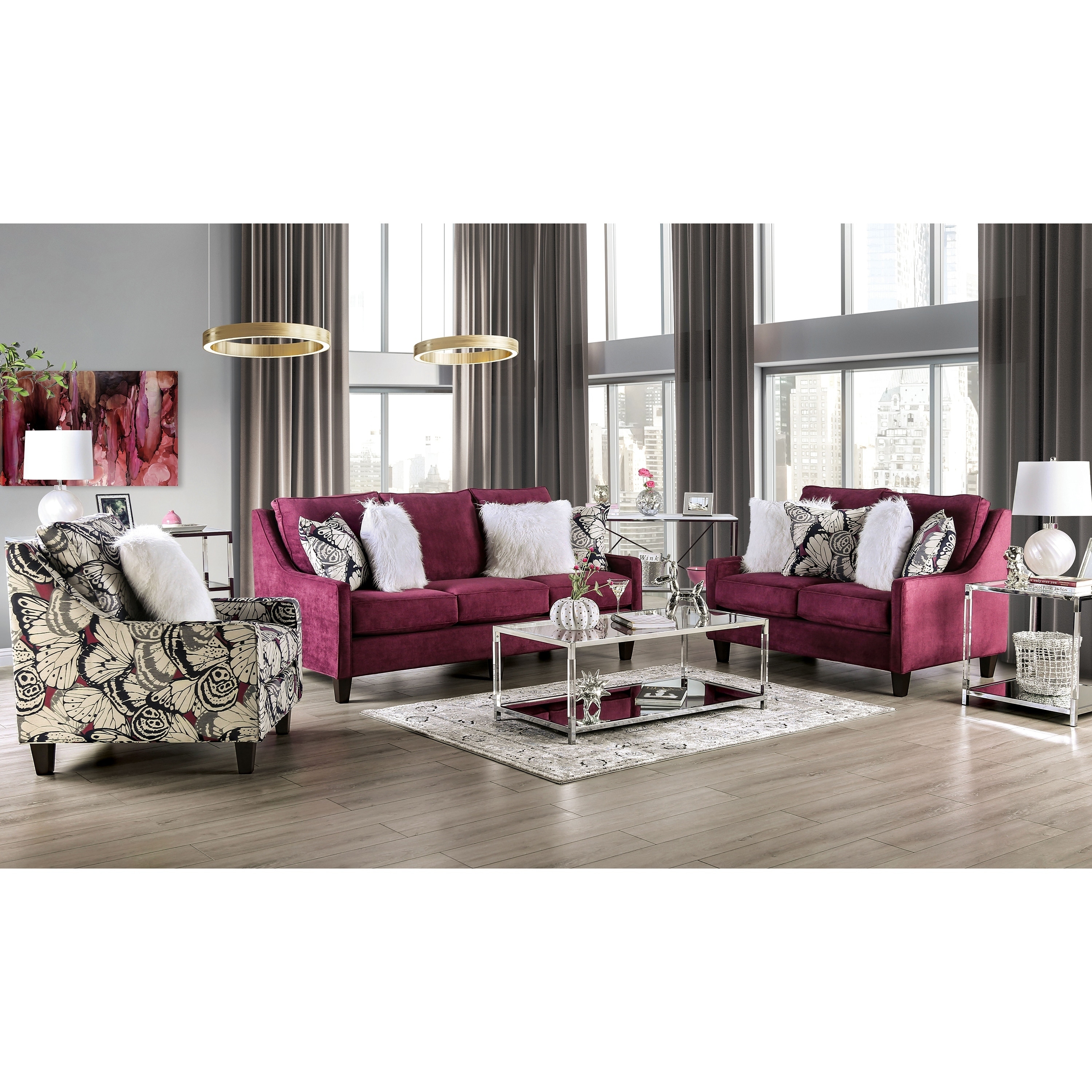 Soll Transitional Multi color Solid Wood Loveseat by Furniture of