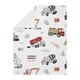 preview thumbnail 2 of 3, Sweet Jojo Designs Construction Truck Boy Baby Receiving Security Swaddle Blanket - Grey Yellow Red Blue Transportation