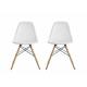 Upholstered Chair and Stainless Steel Frame - Black. Set of 2
