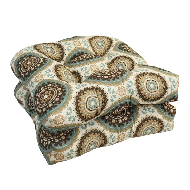 Blazing Needles 19-inch U-Shaped Dining Chair Cushions (Set of 2) - Bindis Spray