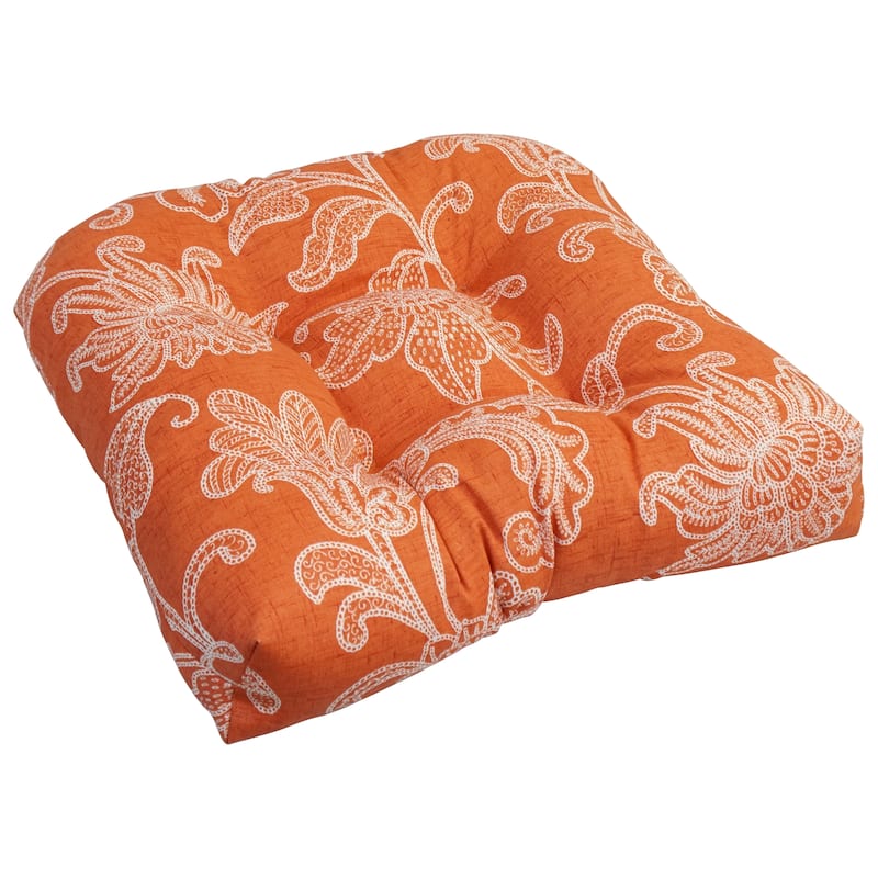 19-inch U-Shaped Spun Polyester Outdoor Tufted Dining Chair Cushion