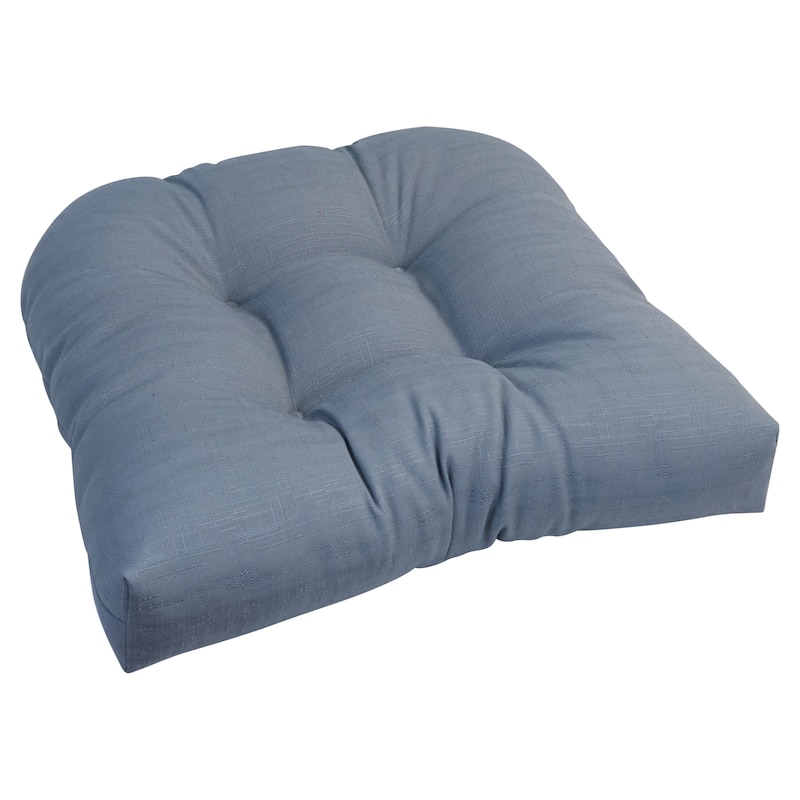 19-inch U-Shaped Spun Polyester Outdoor Tufted Dining Chair Cushion - Davinci Sterling