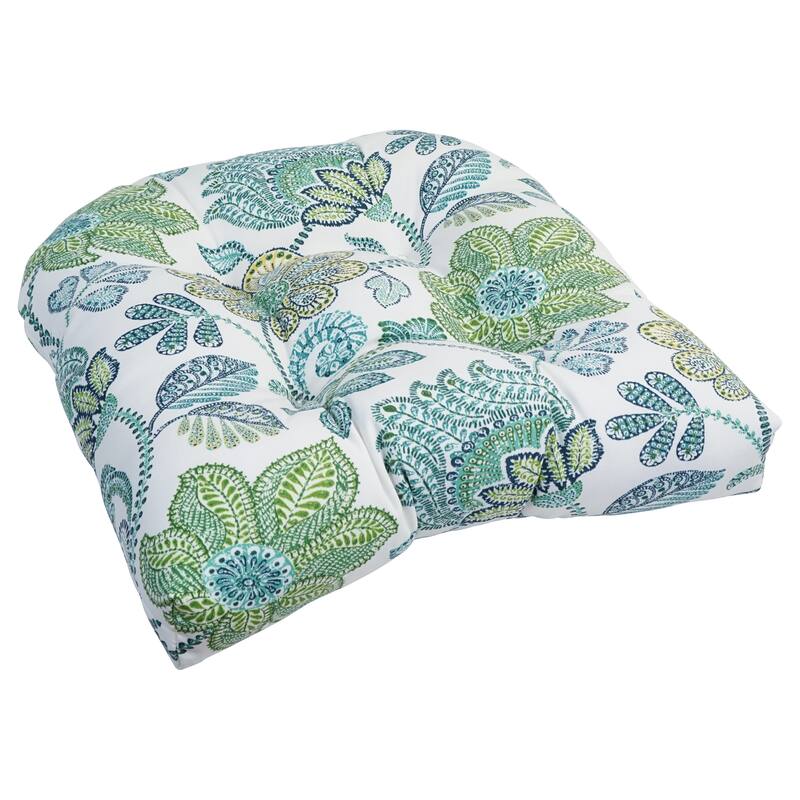 Blazing Needles 19-inch U-Shaped Polyester Outdoor Tufted Dining Chair Cushion