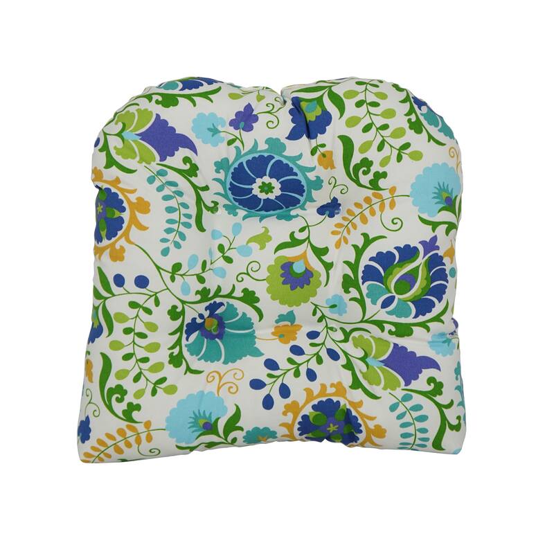Blazing Needles 19-inch U-Shaped Polyester Outdoor Tufted Dining Chair Cushion