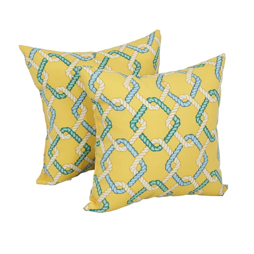 Blazing Needles 17-inch Square Polyester Outdoor Throw Pillows (Set of 2)