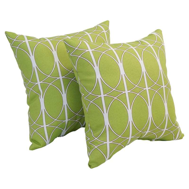 Blazing Needles 17-inch Square Polyester Outdoor Throw Pillows (Set of 2) - Maxfield Leaf