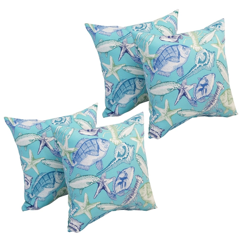 17-inch Square Polyester Outdoor Throw Pillows (Set of 4)
