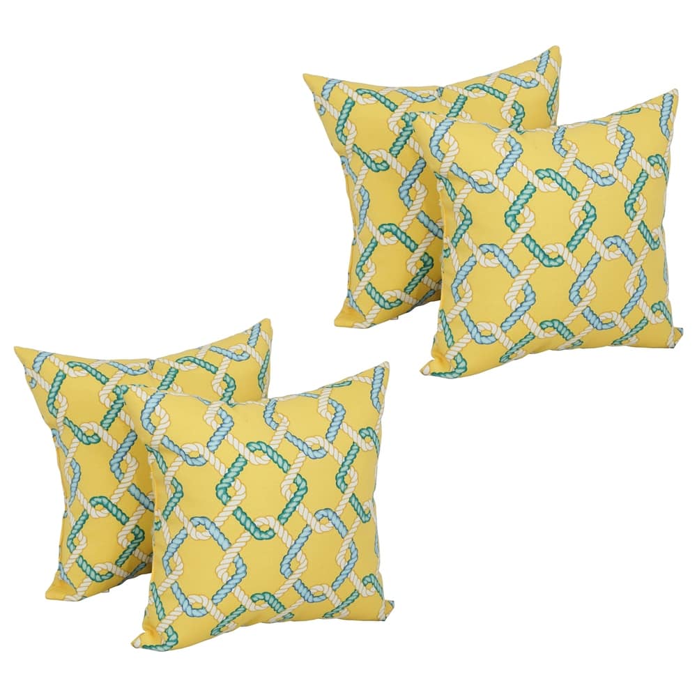17-inch Square Polyester Outdoor Throw Pillows (Set of 4)
