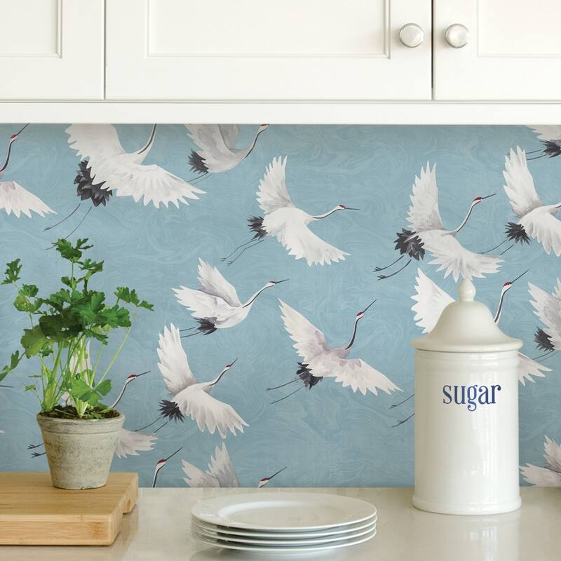 Clovis, Halcyon Peel & Stick Wallpaper - Blues