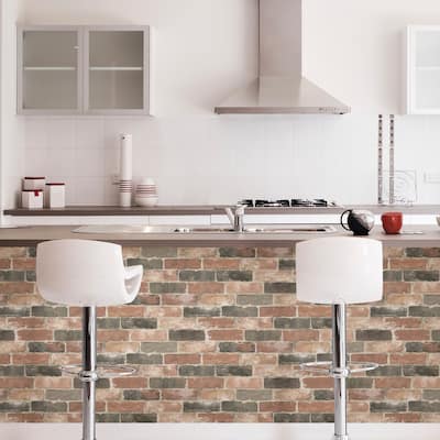 Brentwood, Newport Reclaimed Brick Peel & Stick Wallpaper