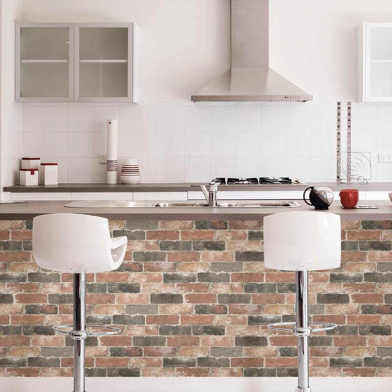 Brentwood, Newport Reclaimed Brick Peel & Stick Wallpaper