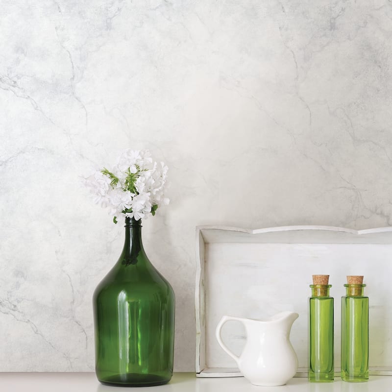 Buellton, Carrara Marble Peel & Stick Wallpaper