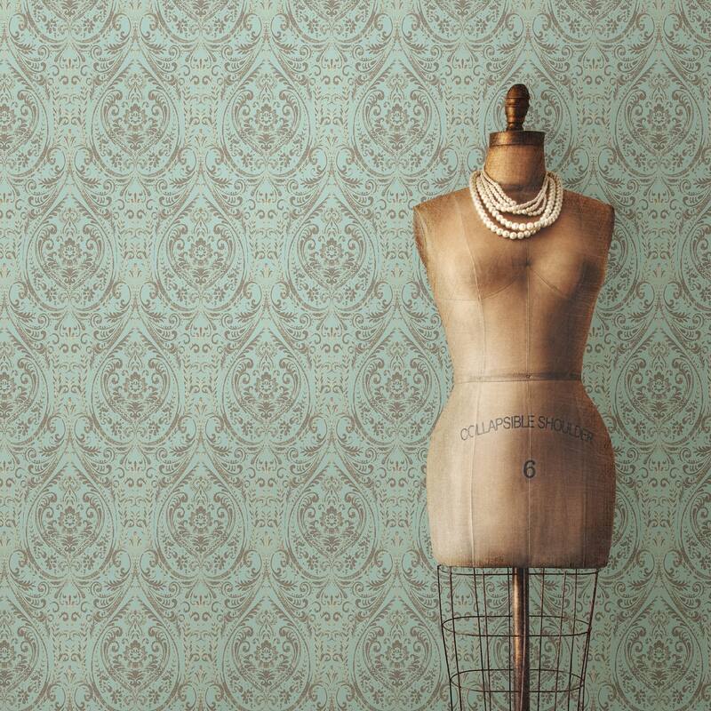 Brisbane, Nomad Damask Peel & Stick Wallpaper - Blues