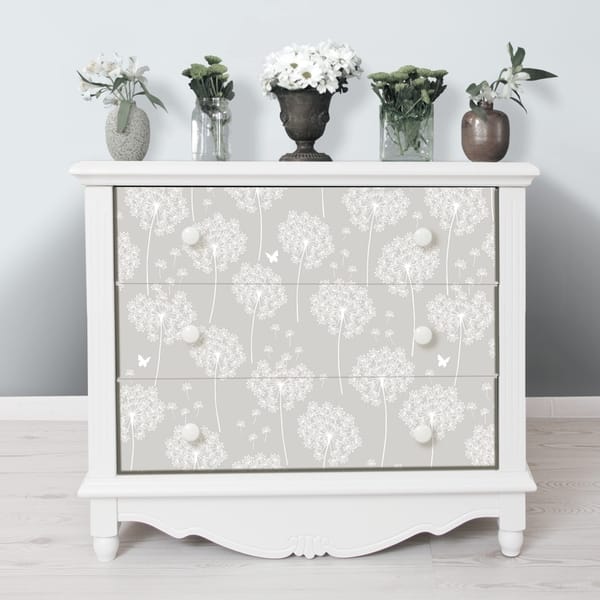 shop artesia dandelion grey peel stick wallpaper overstock 30979280 usd