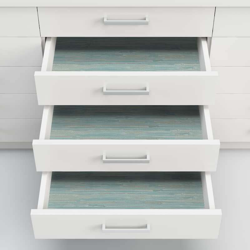 Capitola, Tibetan Grasscloth Teal Peel & Stick Wallpaper