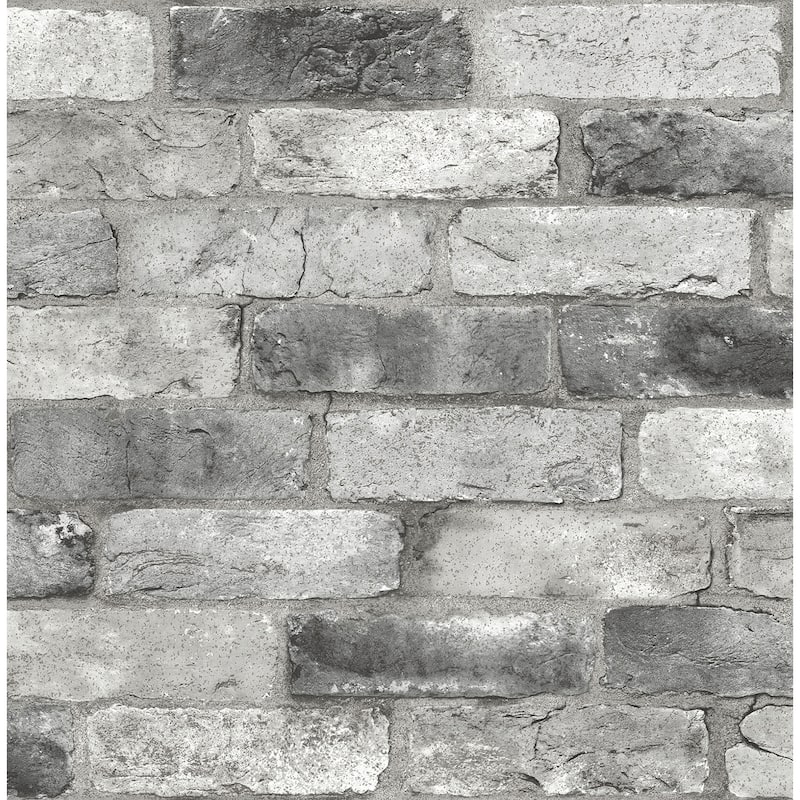 Goleta, Grey London Brick Peel & Stick Wallpaper