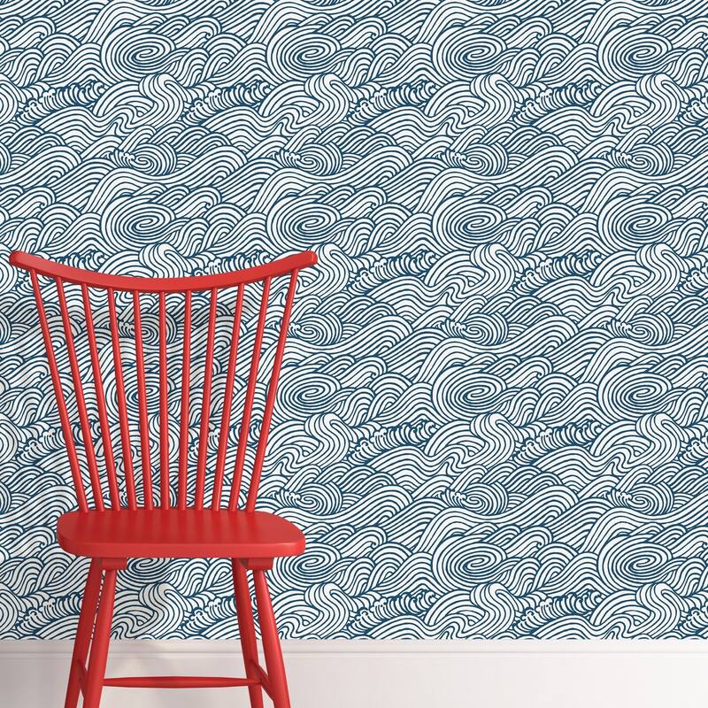 Gonzales, Navy Saybrook Peel & Stick Wallpaper