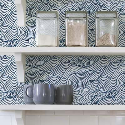 Gonzales, Navy Saybrook Peel & Stick Wallpaper