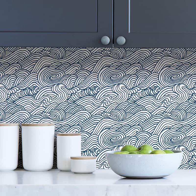 Gonzales, Navy Saybrook Peel & Stick Wallpaper