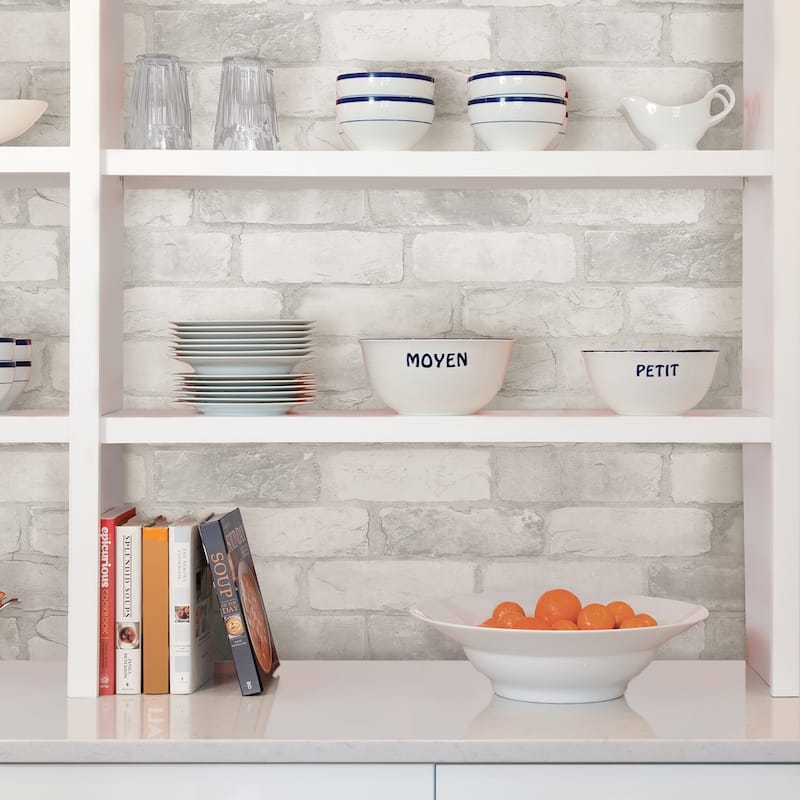 Calexico, Loft White Brick Peel & Stick Wallpaper