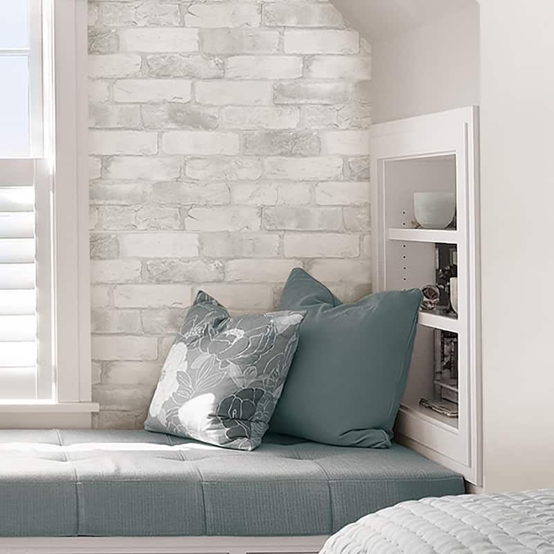 Calexico, Loft White Brick Peel & Stick Wallpaper
