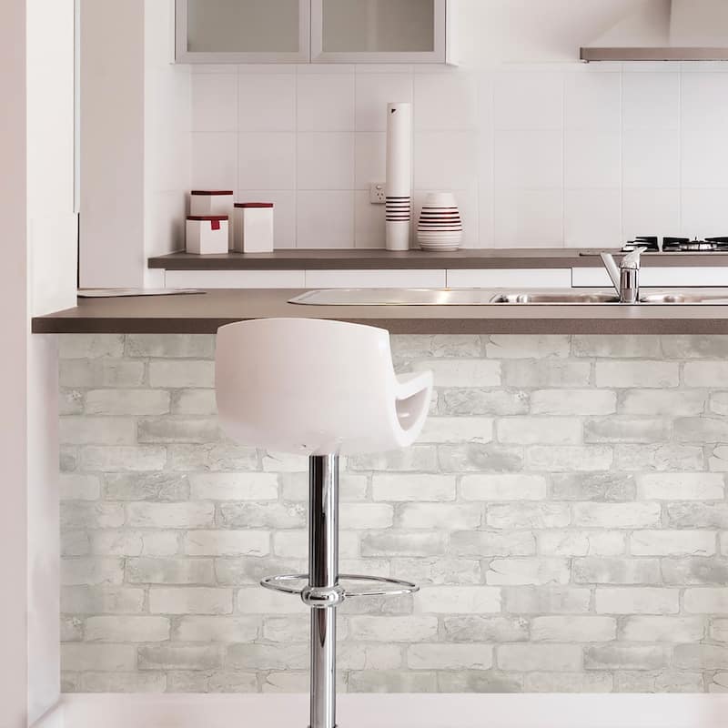 Calexico, Loft White Brick Peel & Stick Wallpaper