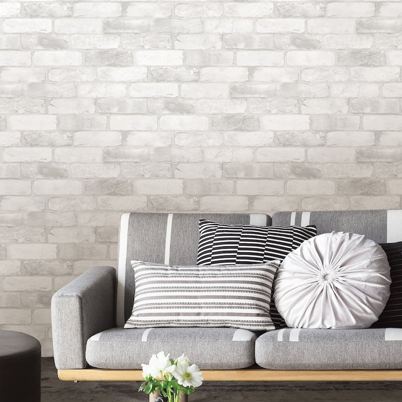 Calexico, Loft White Brick Peel & Stick Wallpaper