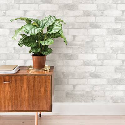 Calexico, Loft White Brick Peel & Stick Wallpaper
