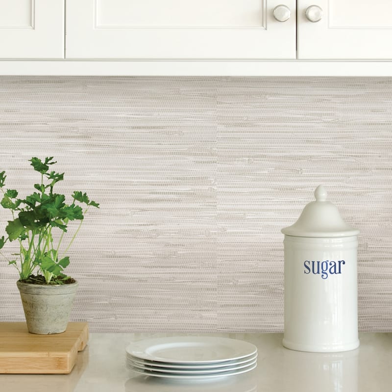 Colma, Cream Grassweave Peel & Stick Wallpaper
