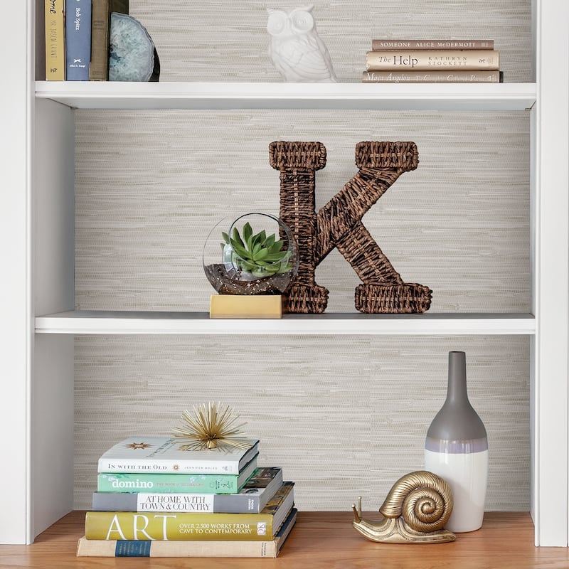 Colma, Cream Grassweave Peel & Stick Wallpaper