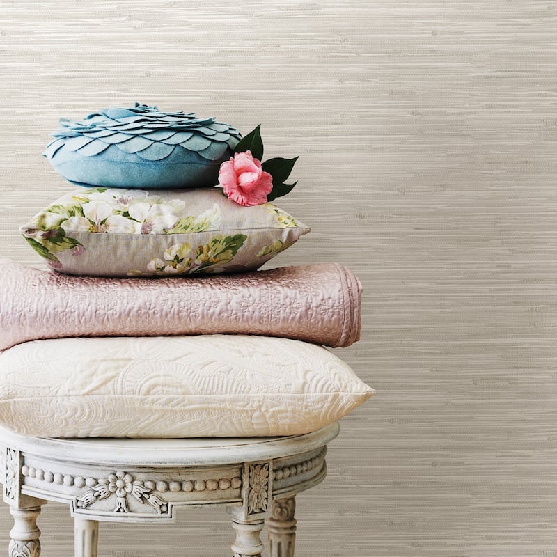 Colma, Cream Grassweave Peel & Stick Wallpaper