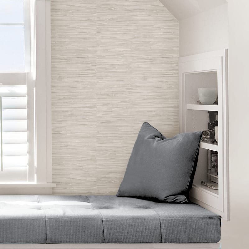 Colma, Cream Grassweave Peel & Stick Wallpaper - Neutrals