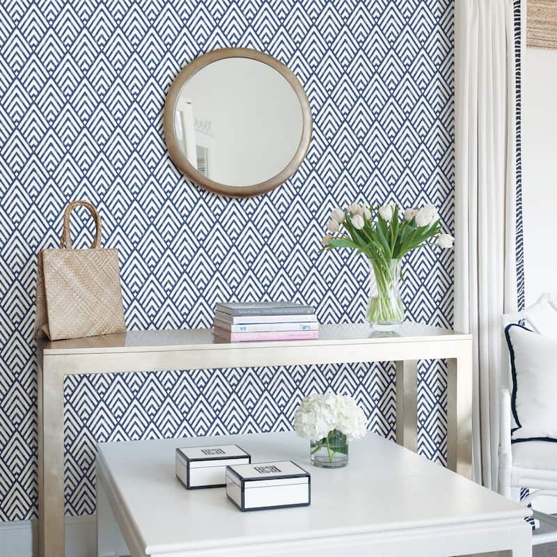 Dixon, Arrowhead Deep Blue Peel & Stick Wallpaper - Blues