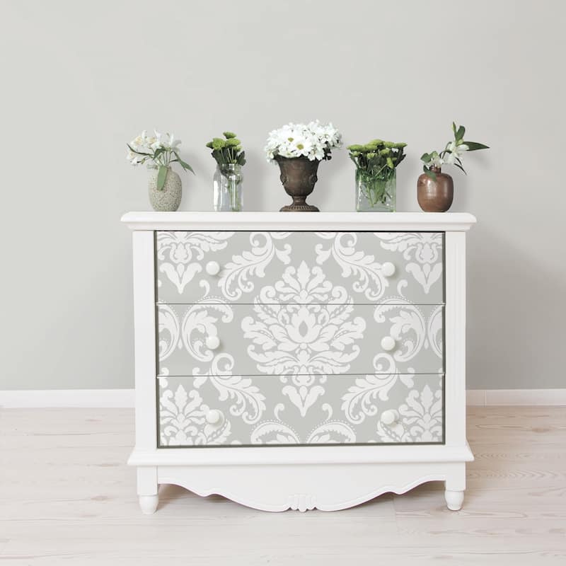 Alameda, Purple Ariel Peel & Stick Wallpaper - Greys