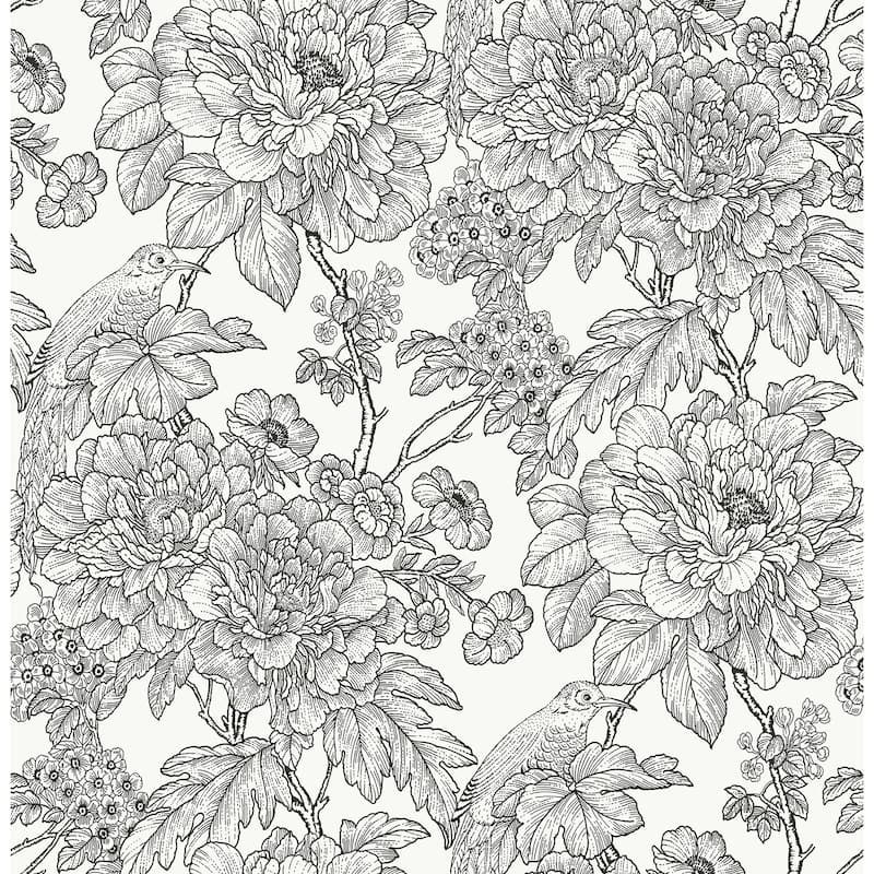Gardena, Black & White Sudbury Peel & Stick Wallpaper