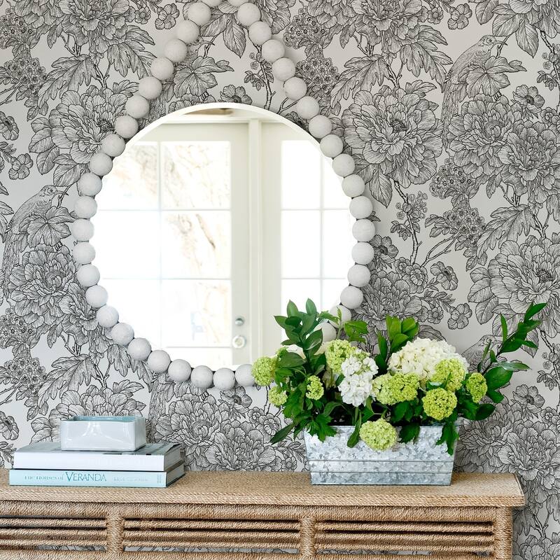 Gardena, Black & White Sudbury Peel & Stick Wallpaper