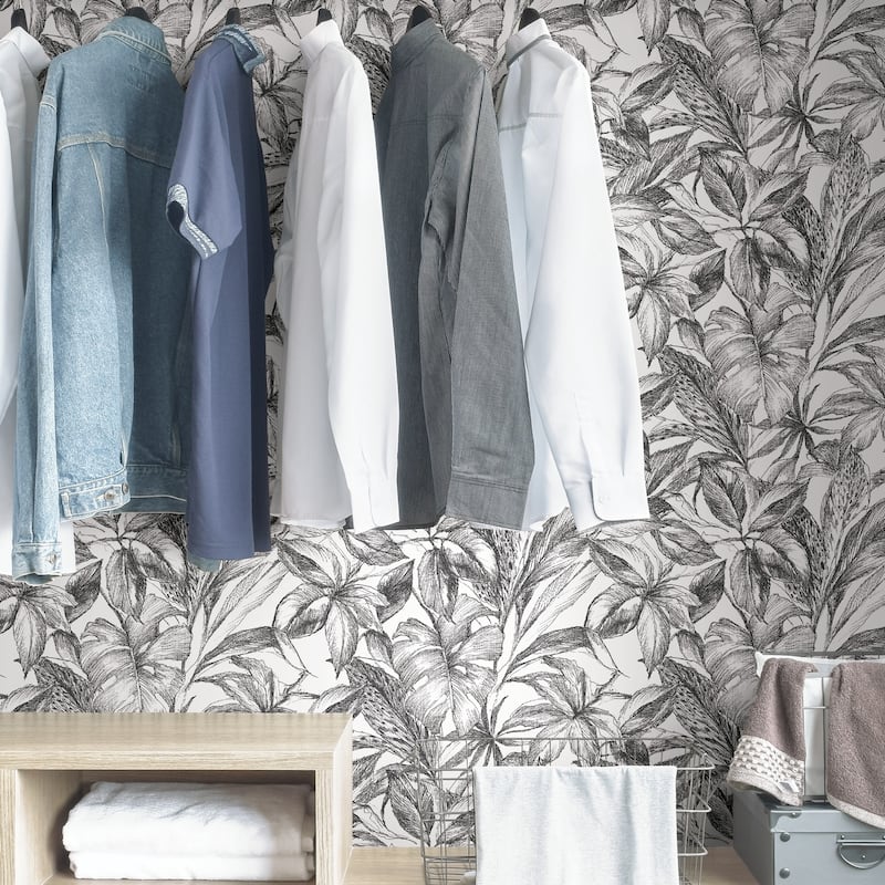 Fowler, Black Canopy Peel & Stick Wallpaper