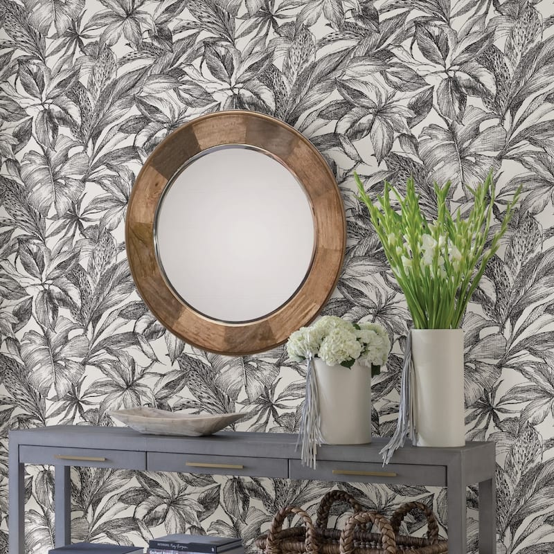 Fowler, Black Canopy Peel & Stick Wallpaper
