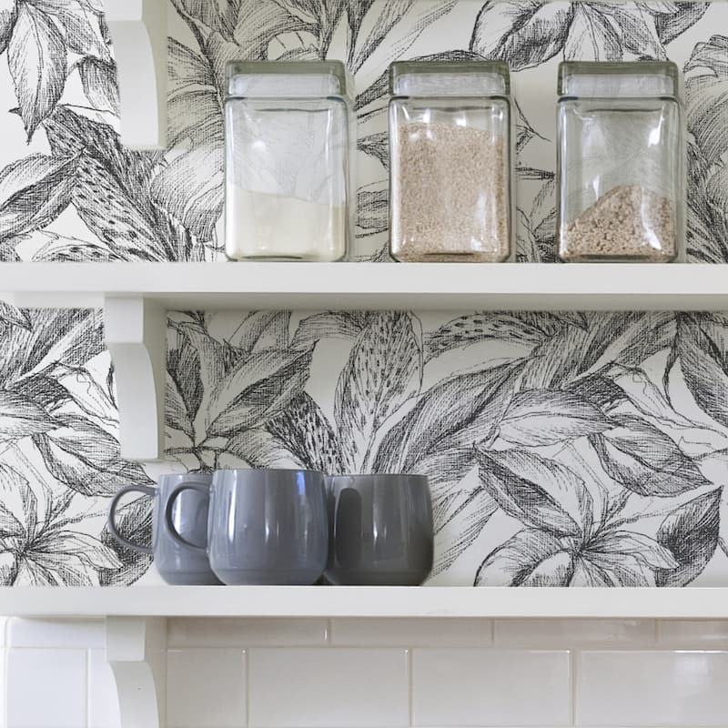 Fowler, Black Canopy Peel & Stick Wallpaper - Blacks