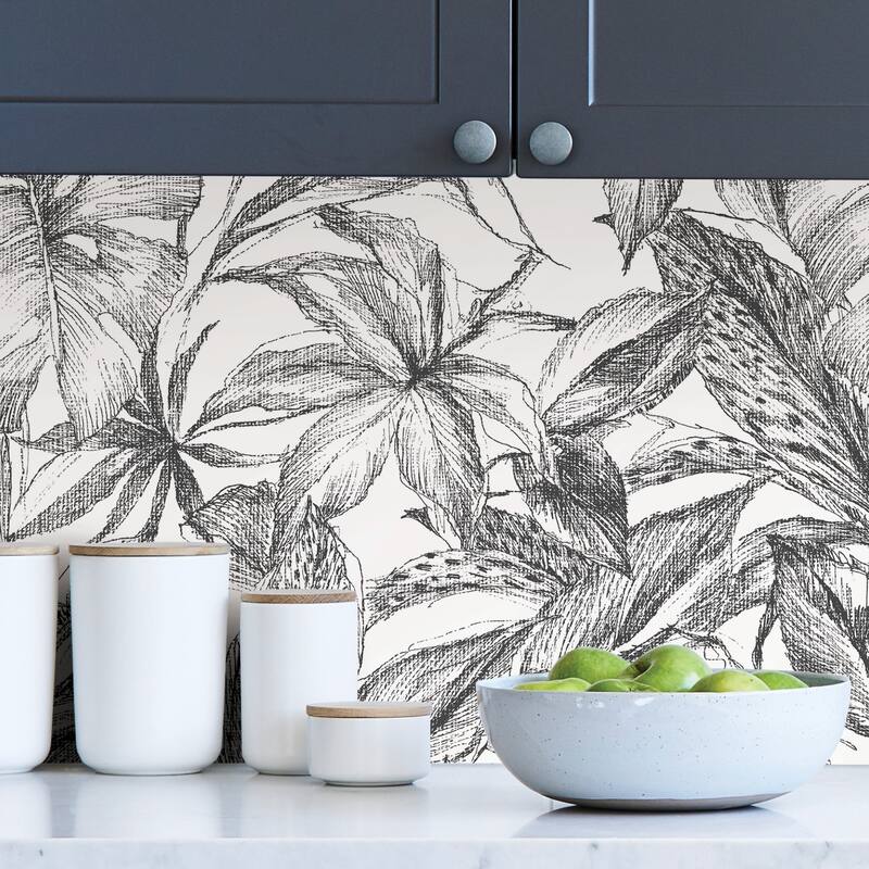 Fowler, Black Canopy Peel & Stick Wallpaper