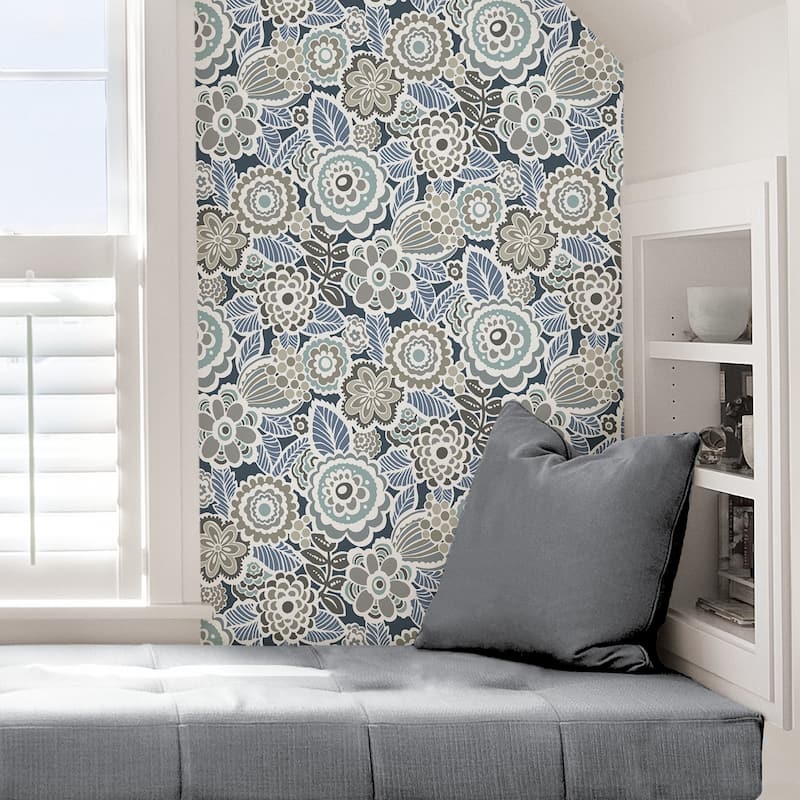 Exeter, Dream On Navy Peel & Stick Wallpaper