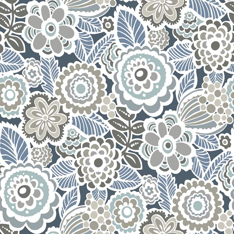 Exeter, Dream On Navy Peel & Stick Wallpaper