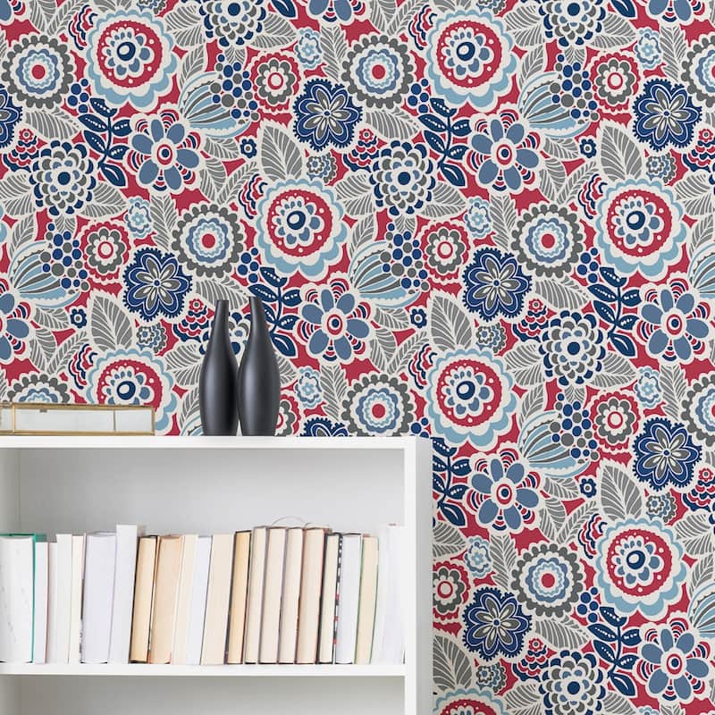 Exeter, Dream On Navy Peel & Stick Wallpaper