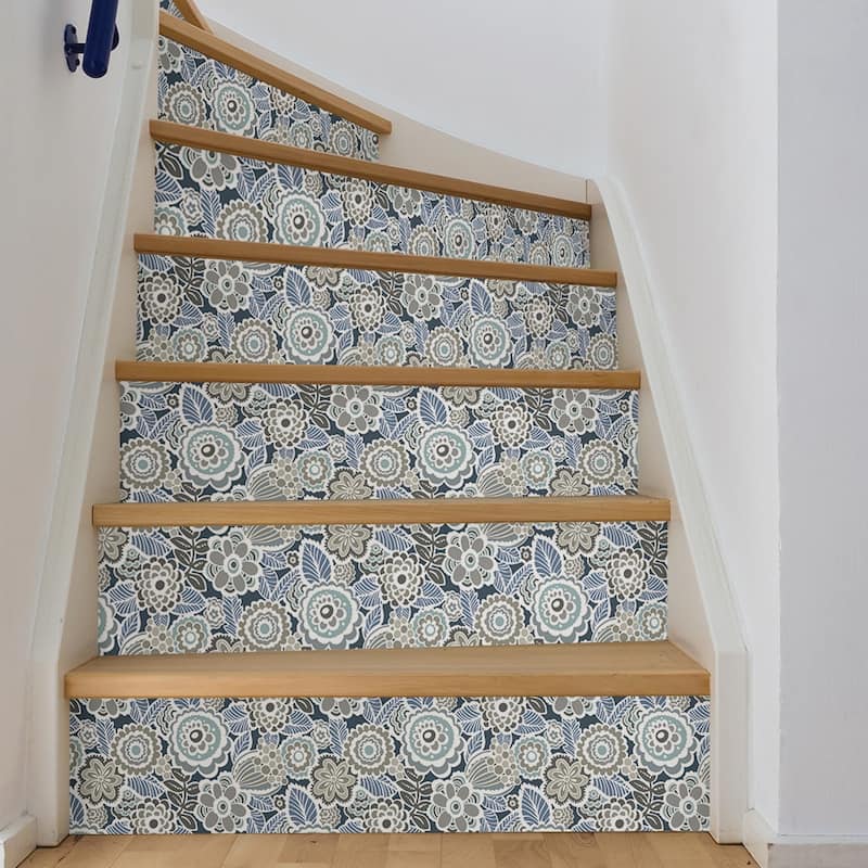 Exeter, Dream On Navy Peel & Stick Wallpaper - Blues