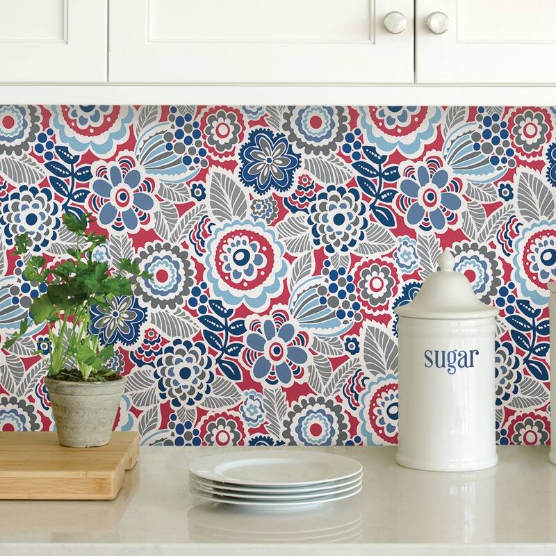 Exeter, Dream On Navy Peel & Stick Wallpaper